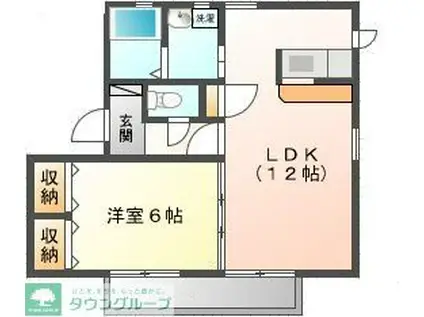 マーベラス・スクエアA(1LDK/2階)の間取り写真