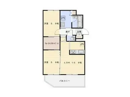 ラフィネ桑園(2LDK/5階)の間取り写真