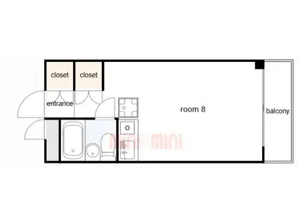 ホワイト石塚(ワンルーム/3階)の間取り写真