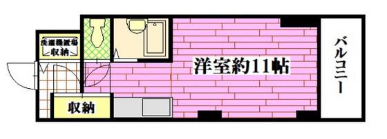 サンピアシャネル(ワンルーム/5階)の間取り写真