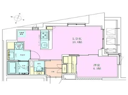 恵比寿レジデンス参番館(1LDK/5階)の間取り写真