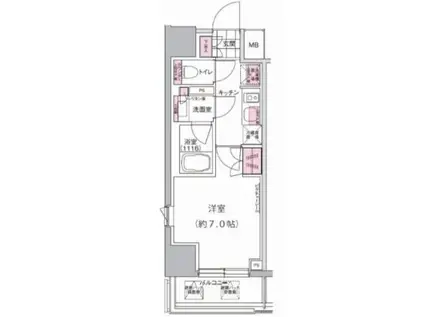 プレジリア東日本橋(1K/12階)の間取り写真