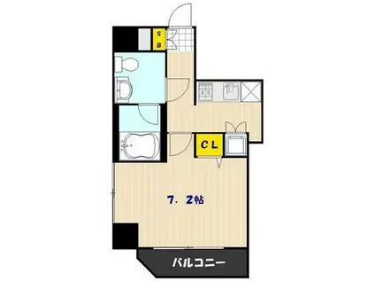 スパシエトラッド川口(1K/2階)の間取り写真