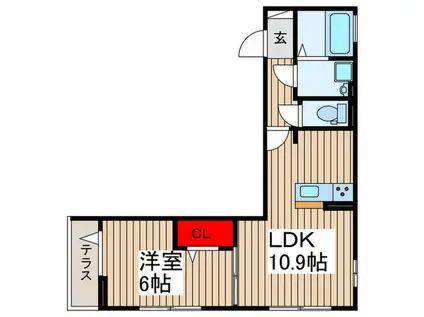 サンティエI(1LDK/1階)の間取り写真