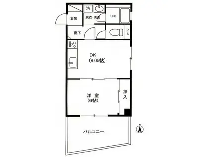 トウセン池上ビル(1DK/3階)の間取り写真