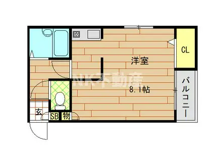 リバーライズ永和(1K/6階)の間取り写真