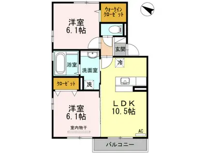 コリーヌメゾン(2LDK/2階)の間取り写真