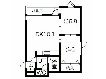プラザ・スズ札幌II(2LDK/3階)の間取り写真
