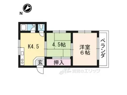 コーポひいらぎ(2DK/2階)の間取り写真