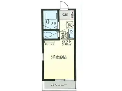 釜台プレイス(ワンルーム/2階)の間取り写真