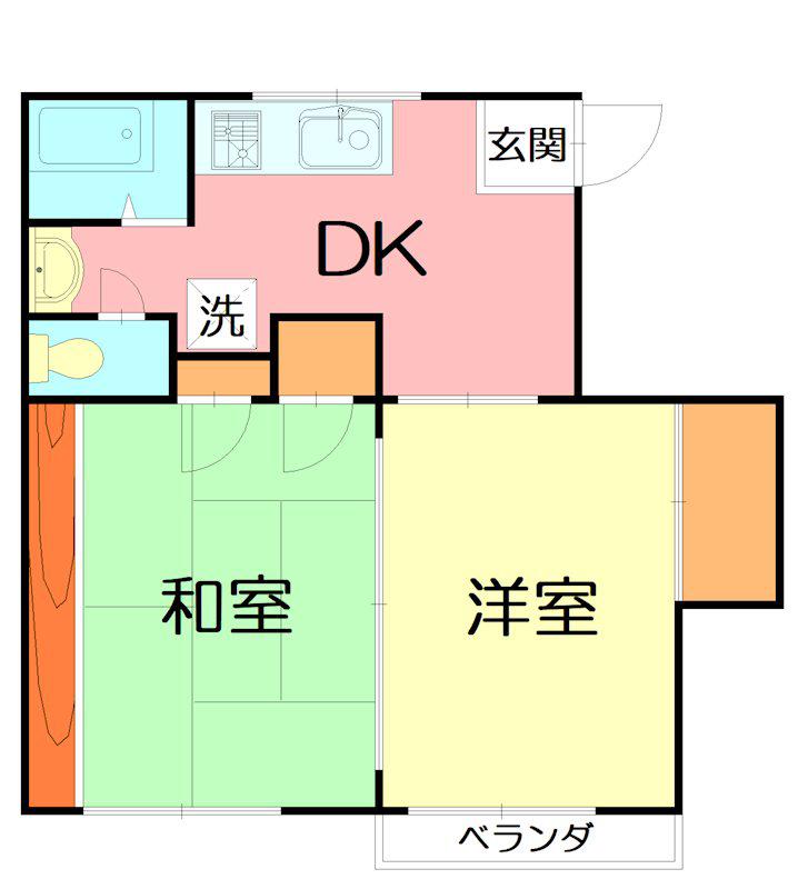 メゾンソレイユ(2DK/2階)の間取り写真