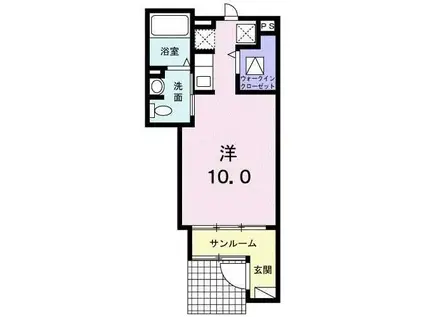 ライゼ イヅミヤ II(ワンルーム/1階)の間取り写真
