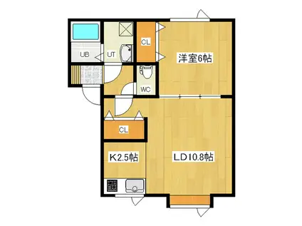 ナセール高栄(1LDK/1階)の間取り写真