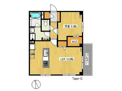 コンソルテ(1LDK/2階)の間取り写真