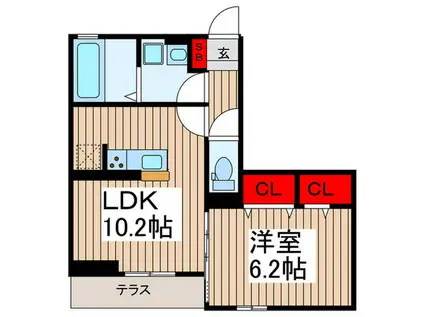 グレイスA(1LDK/1階)の間取り写真