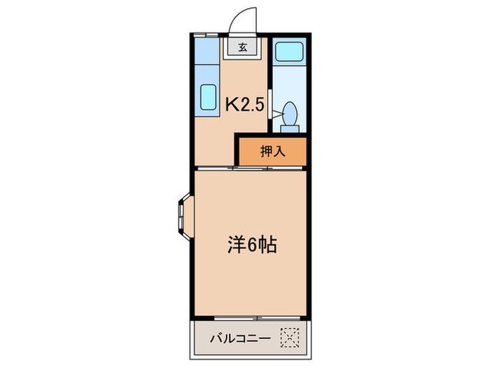 ハウス寿(1K/1階)の間取り写真