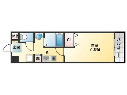 チエロマレ天美東(1K/2階)の間取り写真