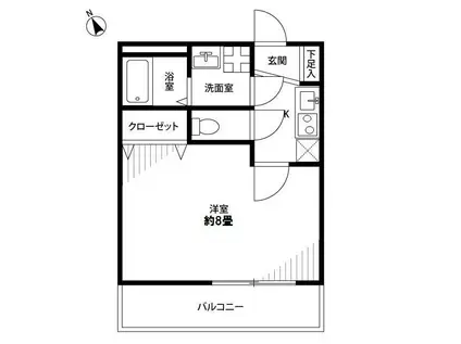 アムールIYAMA II(1K/2階)の間取り写真