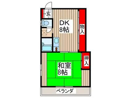 高力マンション(1DK/3階)の間取り写真