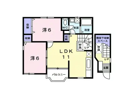 なでしこ(2LDK/2階)の間取り写真