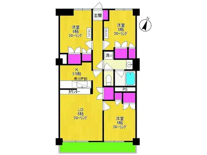 生和レジデンス(3LDK/2階)の間取り写真