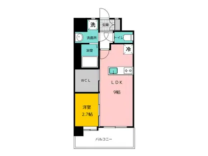 エンクレスト空港通(1LDK/5階)の間取り写真