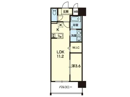 サンクス上水前寺(1LDK/2階)の間取り写真