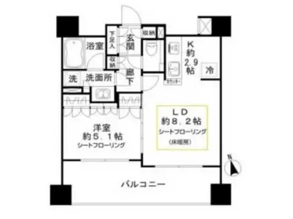 ガーラ・レジデンス文京本郷(1LDK/3階)の間取り写真