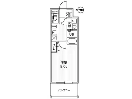 ラドゥセール荒本(1K/7階)の間取り写真