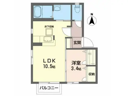 グリーンコート・II(1LDK/1階)の間取り写真