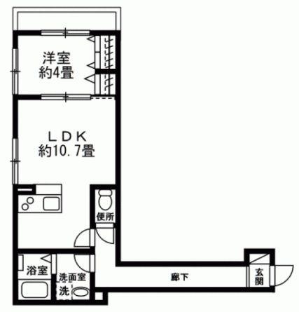 サンスクミ(1LDK/2階)の間取り写真