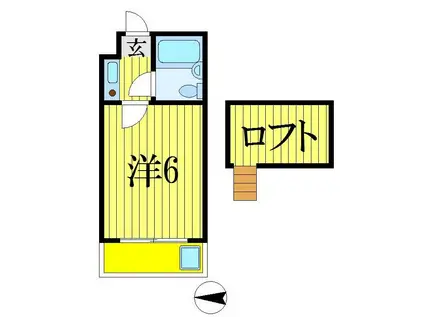 ジュネパレス船橋第56(1K/1階)の間取り写真