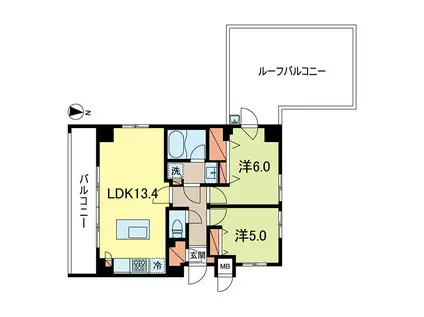 スプリングスクエア永福(2LDK/3階)の間取り写真