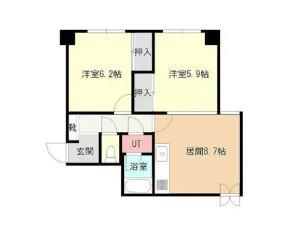 ひふみビル(2DK/4階)の間取り写真