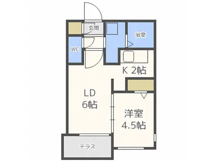 NORTE15(1LDK/4階)の間取り写真