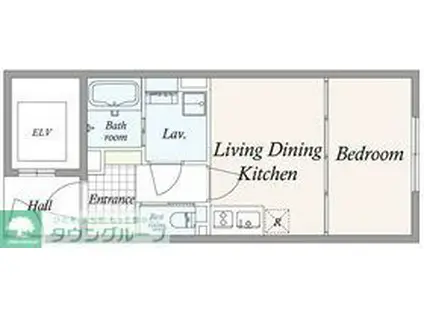 GRAN PASEO芝公園(1DK/3階)の間取り写真