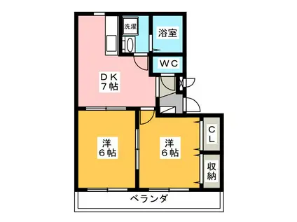 ファインコーポ21(2DK/2階)の間取り写真