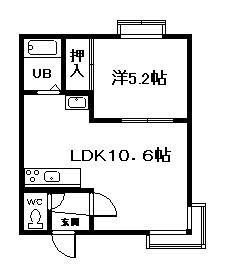 マルシェハイツ(1LDK/2階)の間取り写真