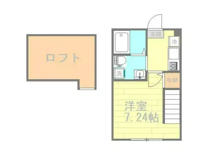 ノーチェ善行(1K/2階)の間取り写真
