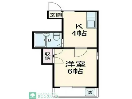 エクレントハイツ(1K/2階)の間取り写真