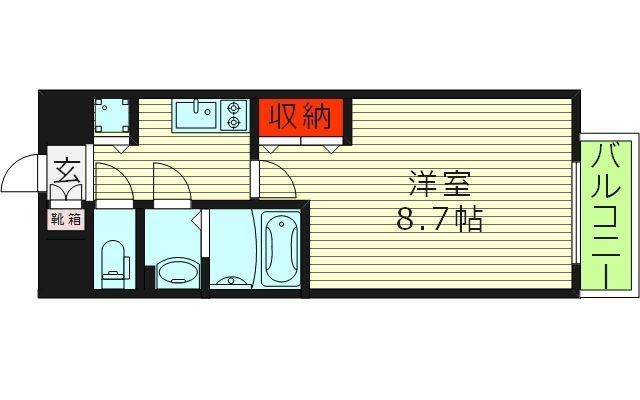 サムティ都島ノース(1K/6階)の間取り写真