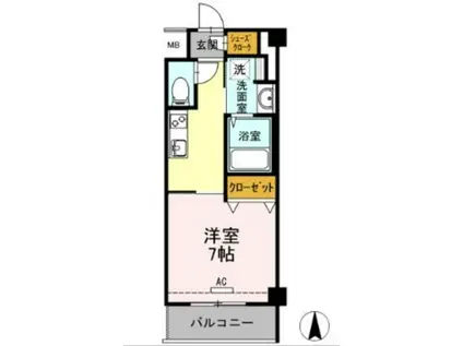 イーストングレイス(1K/2階)の間取り写真