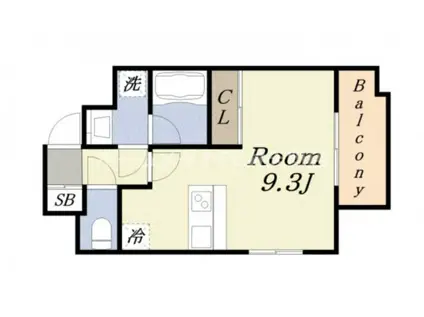 アバンティ大阪ドームシティ(ワンルーム/10階)の間取り写真