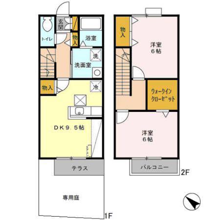 ROYAL GARDEN 400&16 ABCD(2DK/1階)の間取り写真