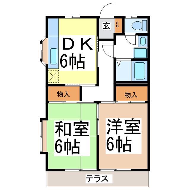 光コーポ(2DK/1階)の間取り写真