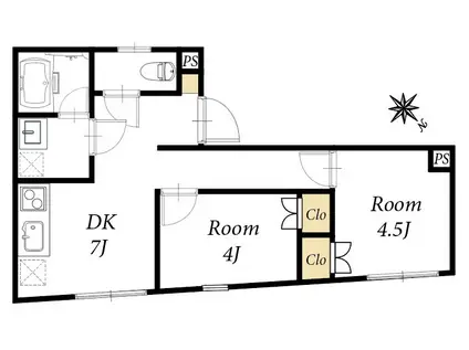 ADTERRACE IKEBUKURO(2DK/1階)の間取り写真