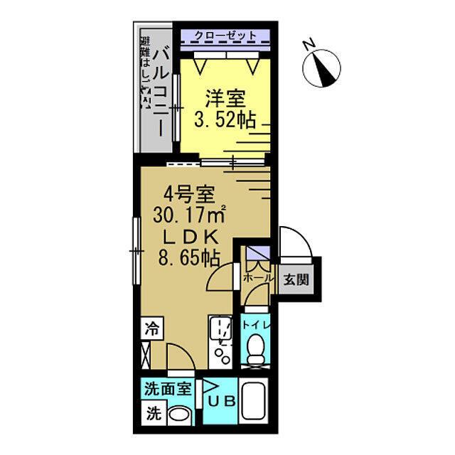 AJ新松戸017(1LDK/2階)の間取り写真