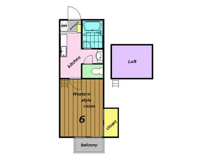 アゼリア(1K/1階)の間取り写真