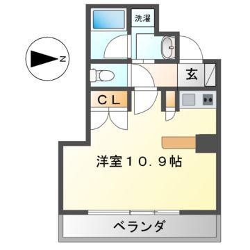 LASANTE東別院(ワンルーム/6階)の間取り写真