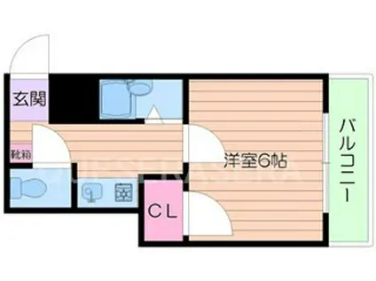 チサトハイツ(1K/2階)の間取り写真
